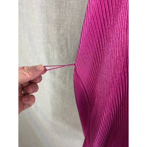 12th‎ Tribe Pleated Satin Button Down Tunic Shirt Dress Magenta Pink L NWT - Picture 9 of 16
